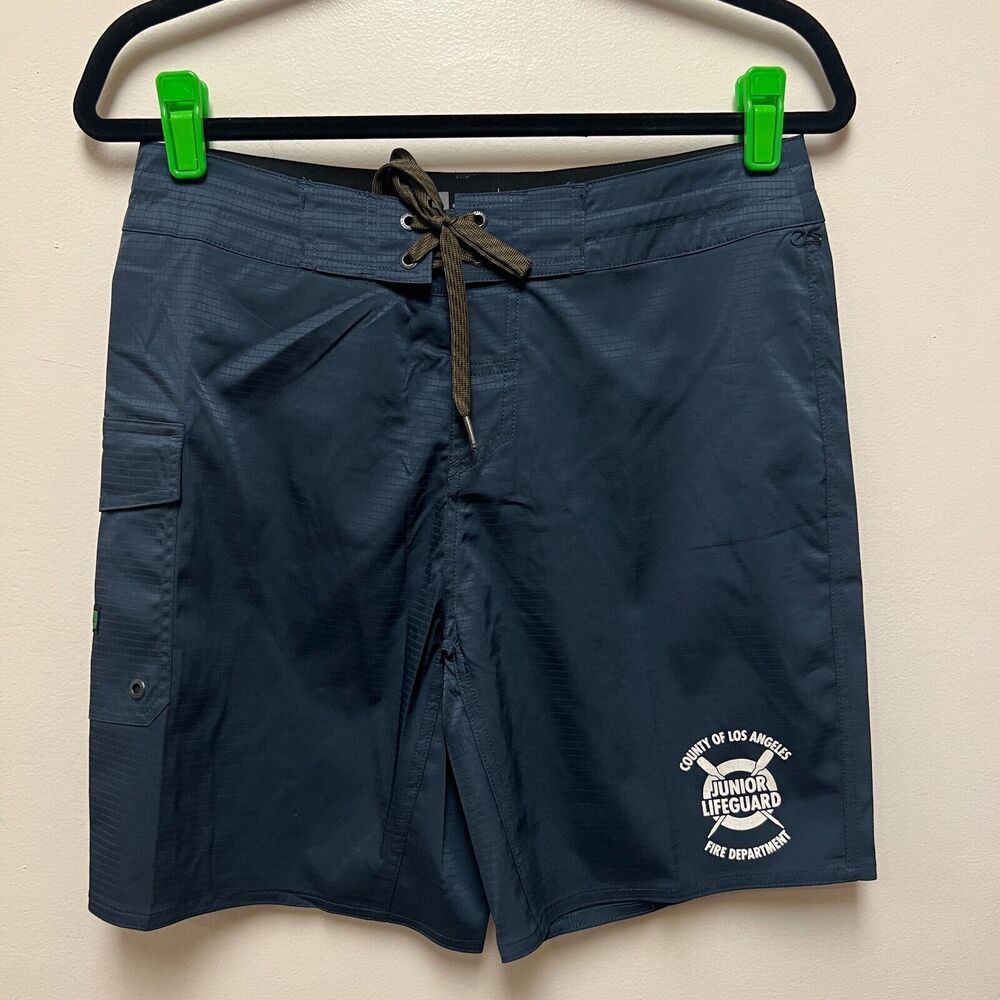 NWOT County of LA Fire Department Junior Lifeguard Board Shorts Hippy Tree Sz 30